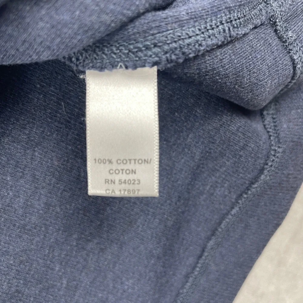 Banana Republic Mens L Navy Blue‎ Quarter Zip Pullover Cotton Ribbed Mock Neck